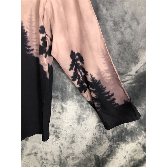 Noracora Womens Long Sleeve Button-Up Shirt With Forest Print - Picture 11 of 12